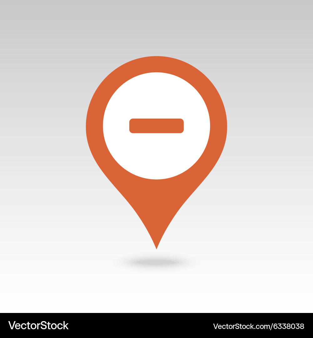 Minus Pin Icon - Red Pointer vector image