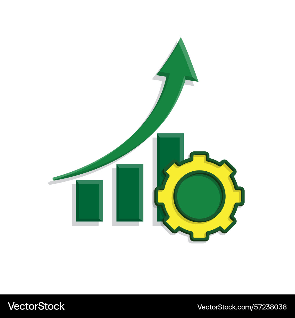 Optimization icon data up chart Optimization icon data up chart vector image