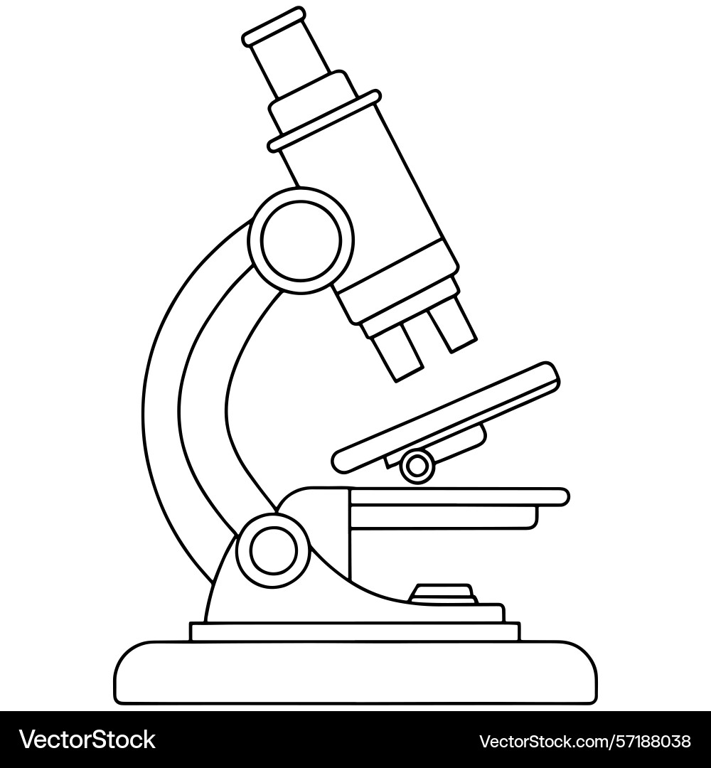Simple line drawing of a microscope for science Simple line drawing of a microscope for science vector image