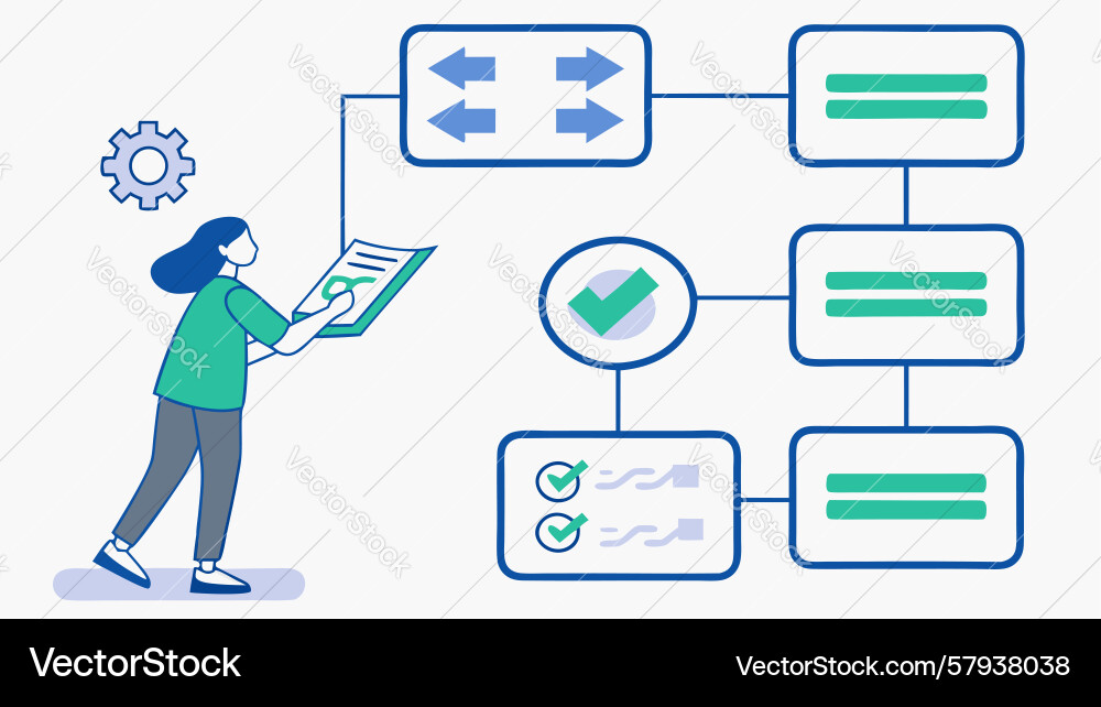 Streamlined workflow management and communication vector image