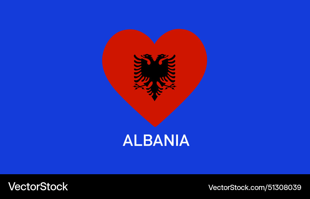 Albania flag heart teams european nations 2024 Vector Image