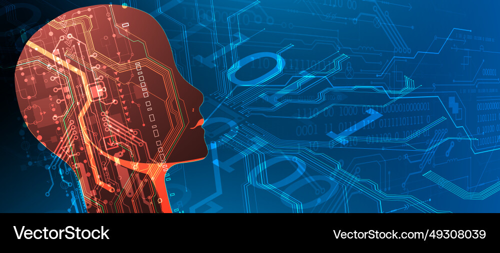 Artificial intelligence technical background Artificial intelligence technical background Vector Image