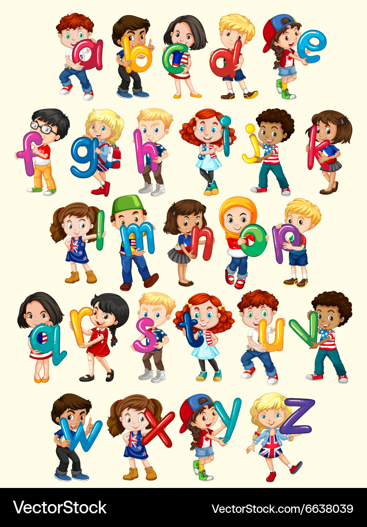 Children Learning the Alphabet Royalty Free Vector Image