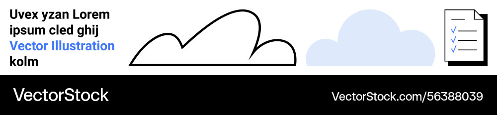 Cloud formation with checklist document for task Vector Image