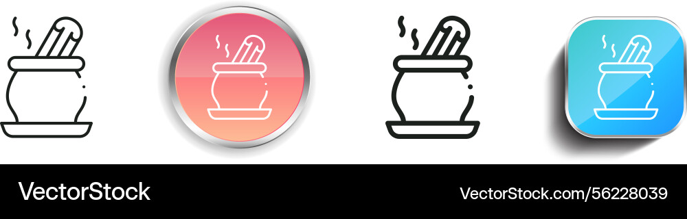 Masala icon thin linear regular and button style vector image
