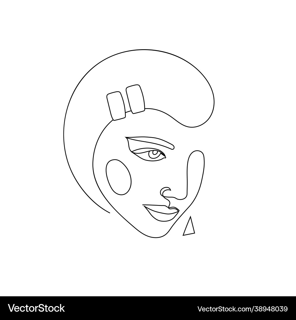 Minimalist style portrait line continuous Minimalist style portrait line continuous Vector Image