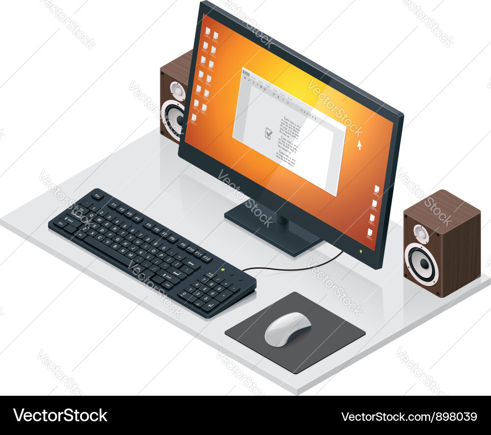 Modern Workspace Setup Vector Image