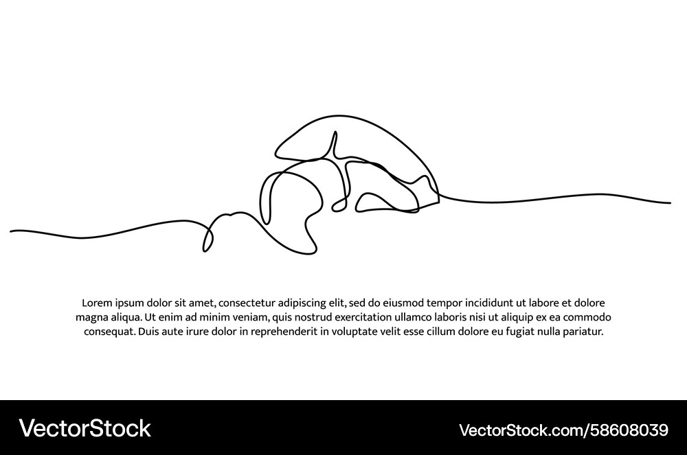 One line of sushi abstract minimal continuous Vector Image