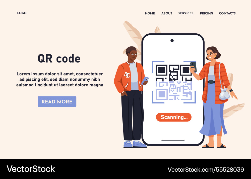 Qr code scanning concept with mobile devices Qr code scanning concept with mobile devices vector image
