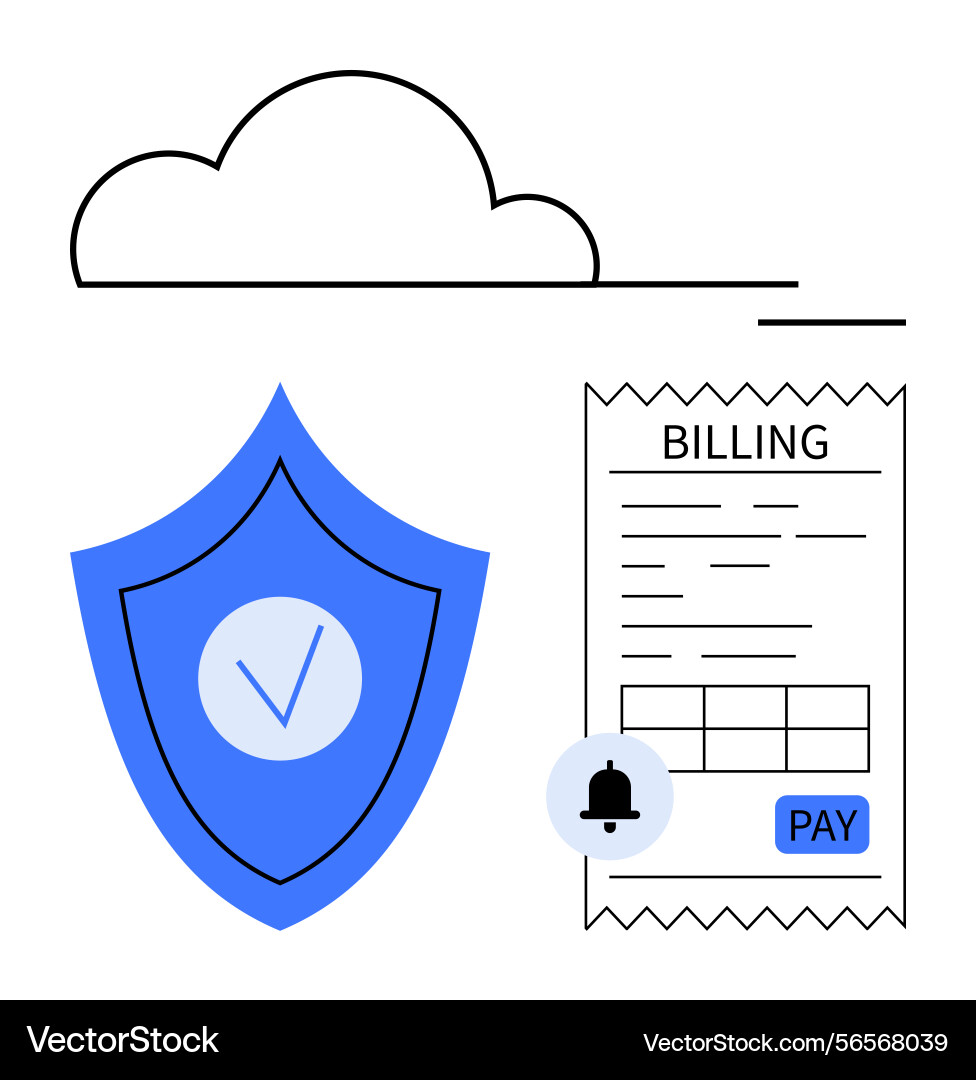 Secure online billing system with cloud storage vector image