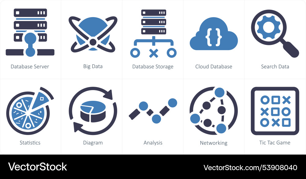 A set of 10 web marketing icons as database vector image