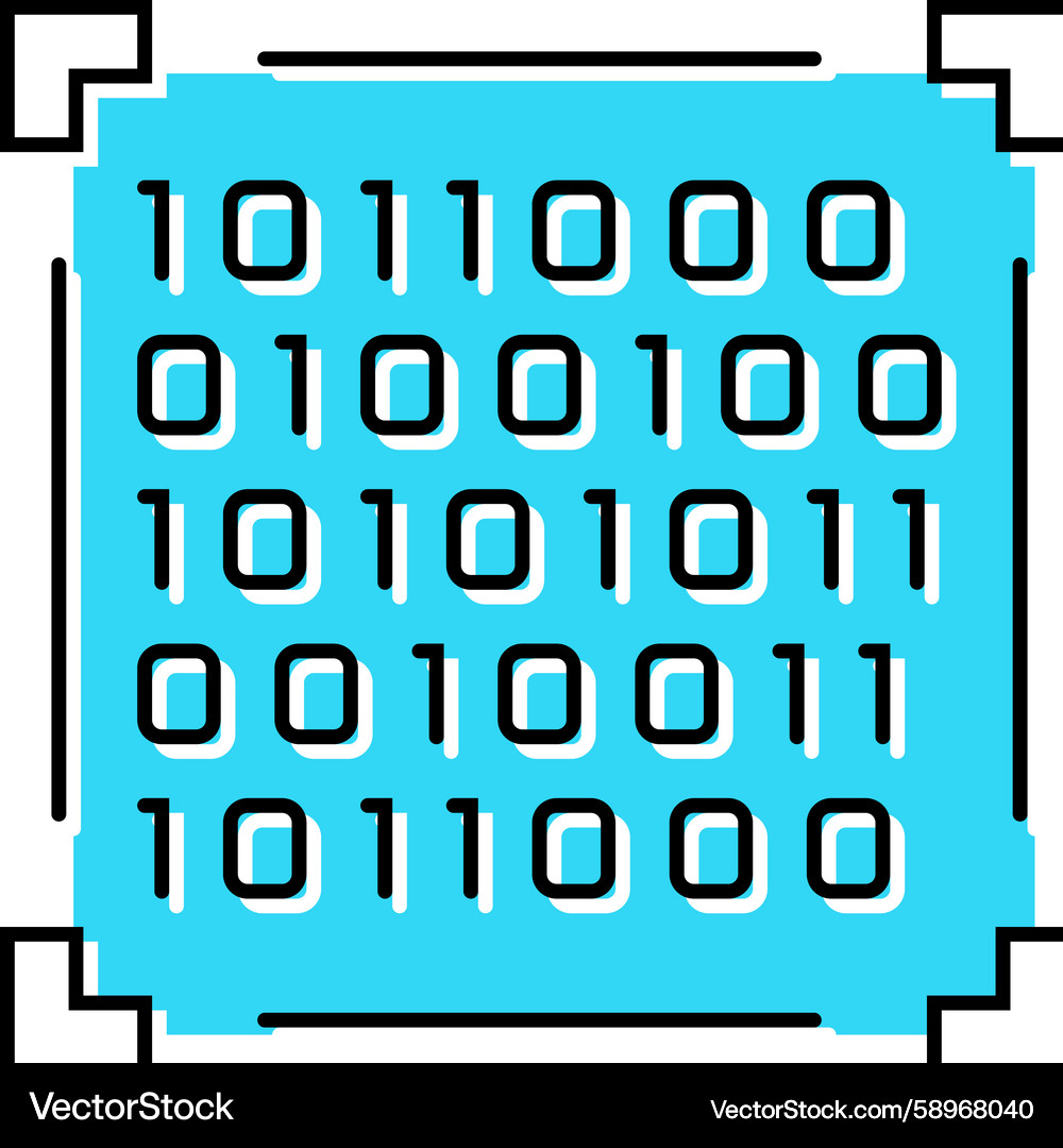 Binary code big data color icon Binary code big data color icon Vector Image