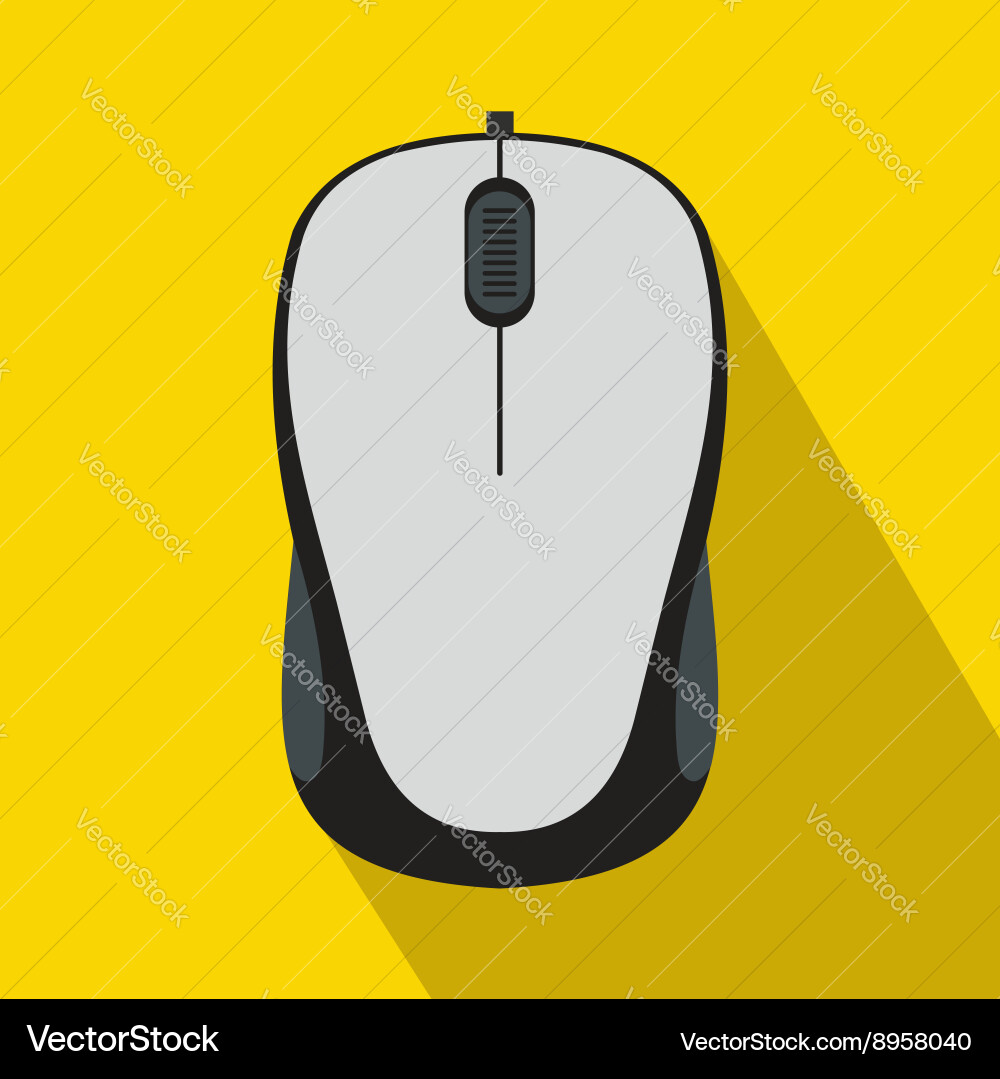 Computer mouse icon in flat style vector image
