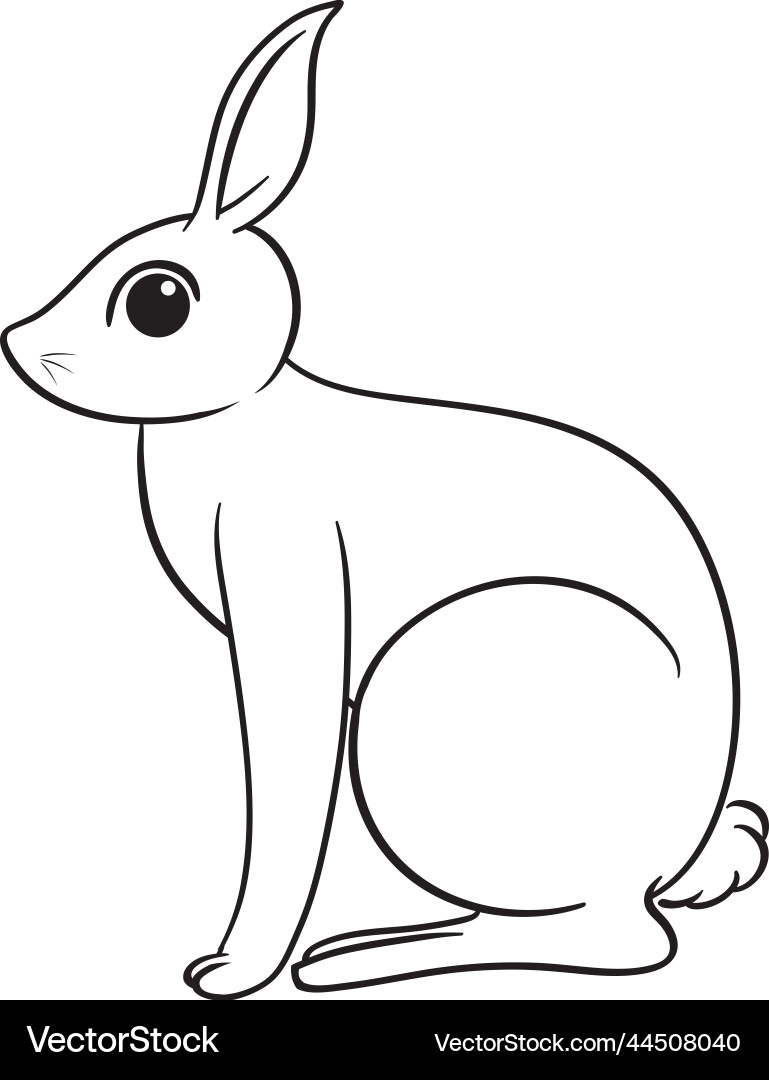 Doodle rabbit cartoon character Royalty Free Vector Image
