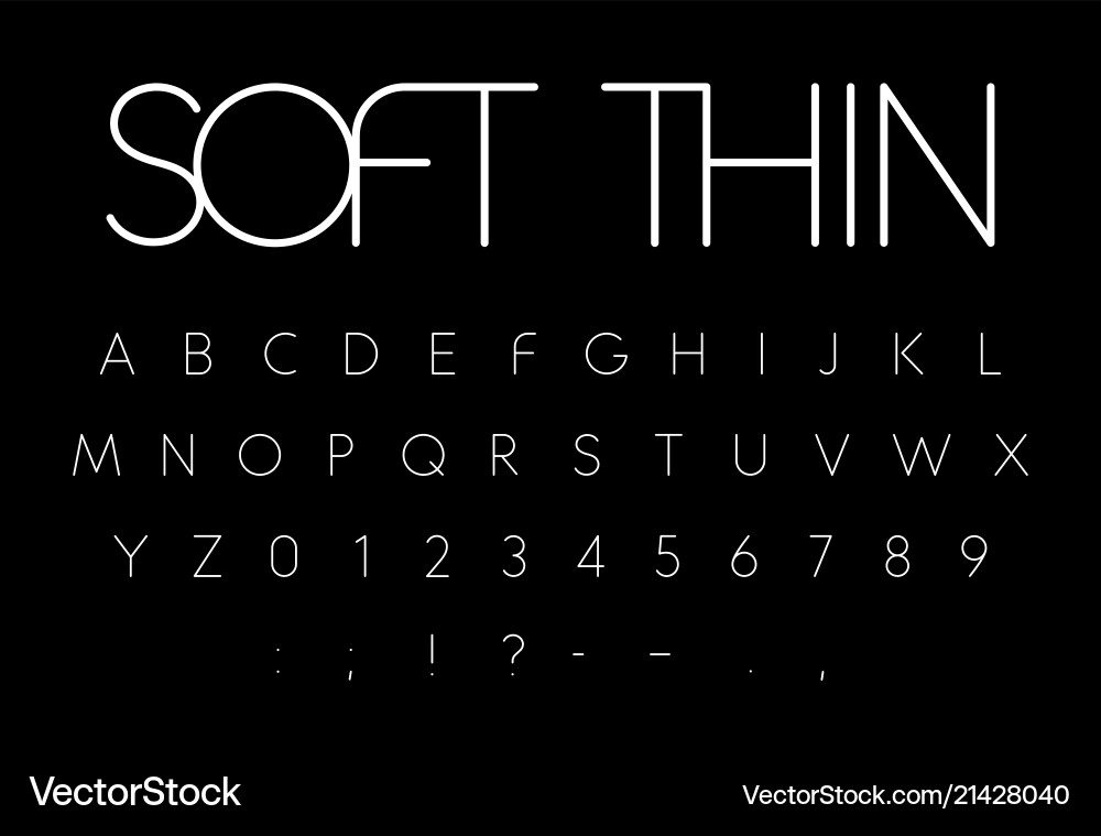 Elegant Thread Font - Slim & Circular vector image