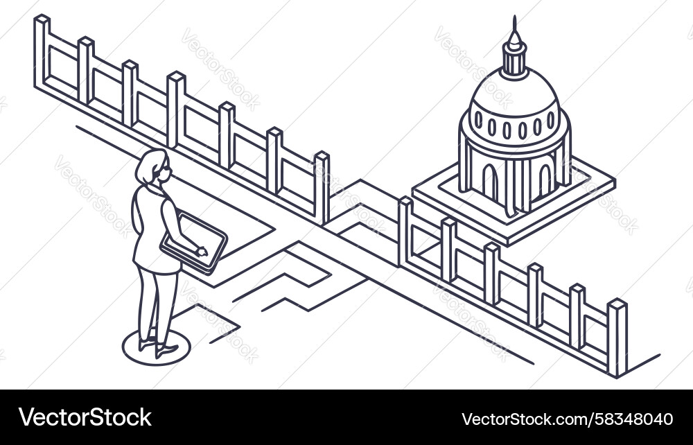 Isometric Building Structure Vector Image