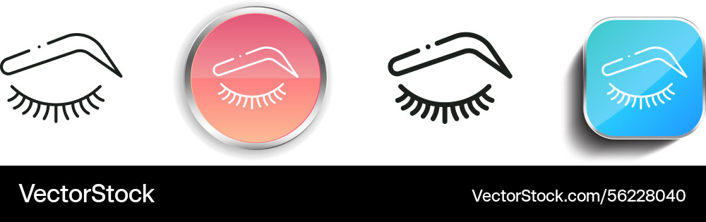Mascara icon thin linear regular and button style vector image