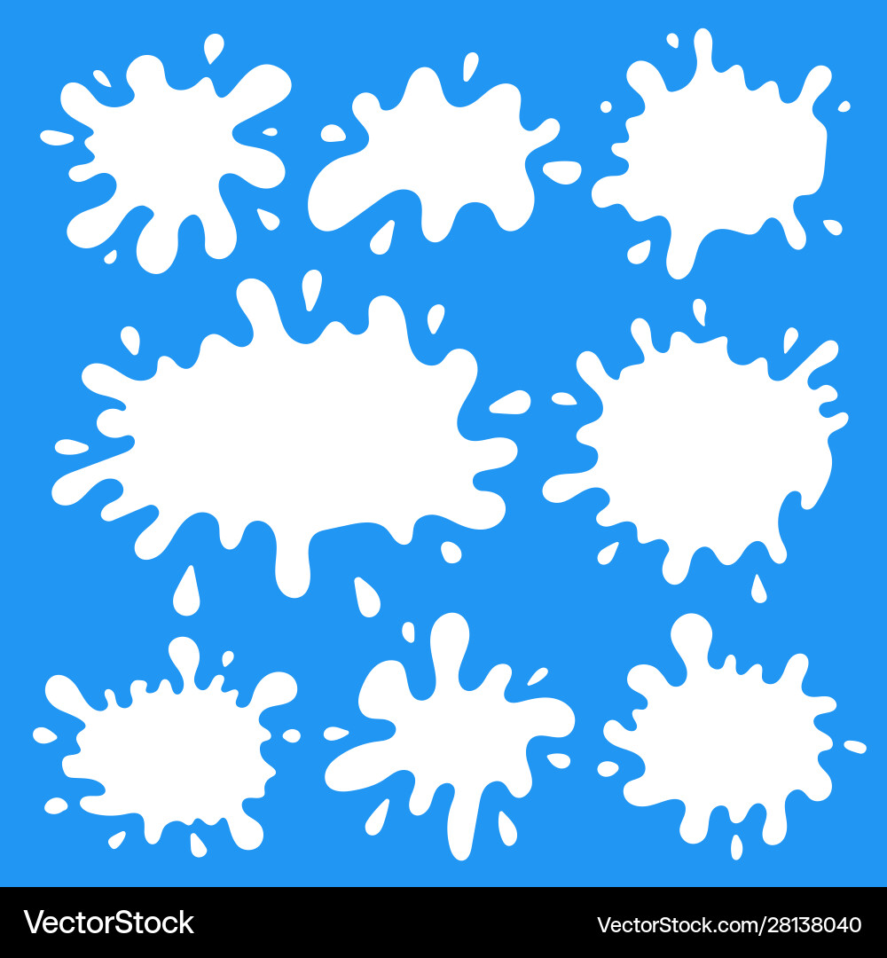 Milk Splash Icon Set - Paint Blobs vector image