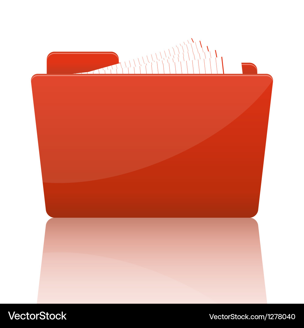 Orange File Folder with Paper vector image