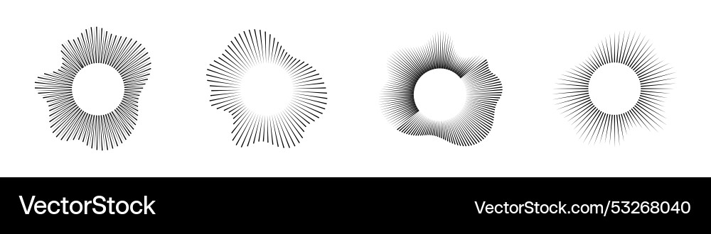 Sound waves equalizer set radio frequency circle Sound waves equalizer set radio frequency circle vector image