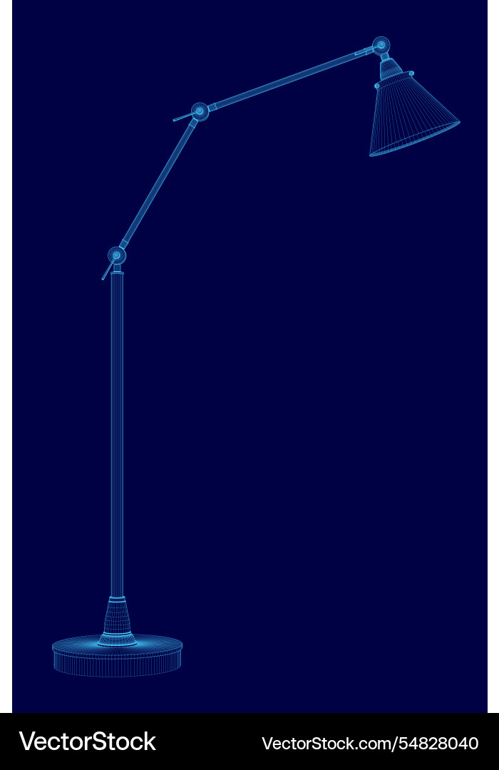Task table desk lamp wireframe 3d side view Task table desk lamp wireframe 3d side view vector image