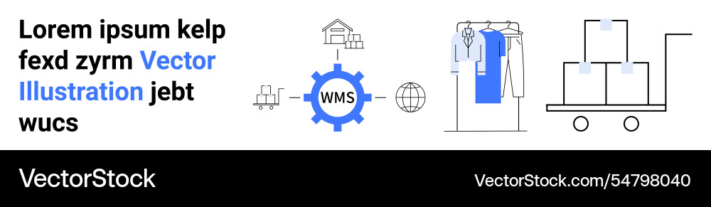 Warehouse management system icon set gear Warehouse management system icon set gear vector image