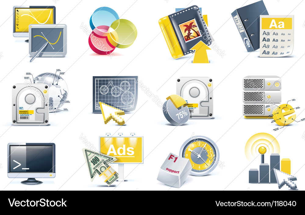 Website Development Icon Set - Web & Technology Vector Image