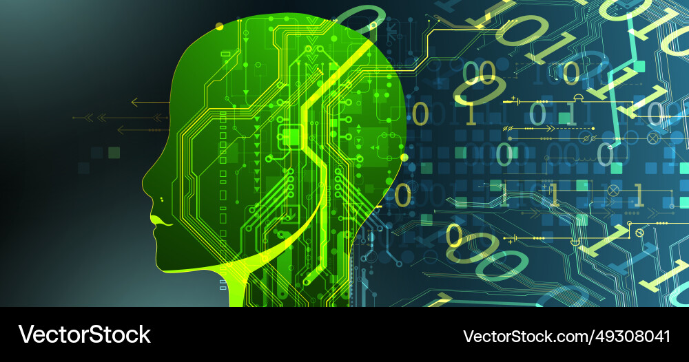 Artificial intelligence technical background Artificial intelligence technical background vector image
