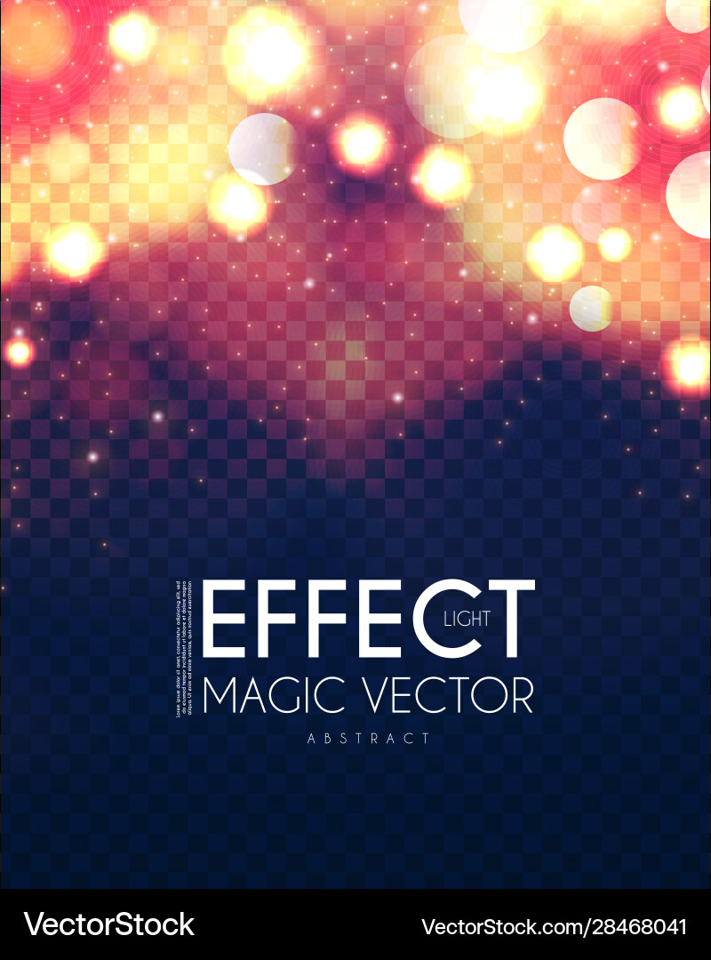 Bokeh effect on transparent background shining Vector Image