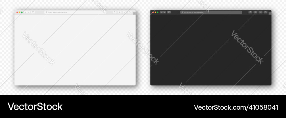 Browser window on transparent background empty Vector Image