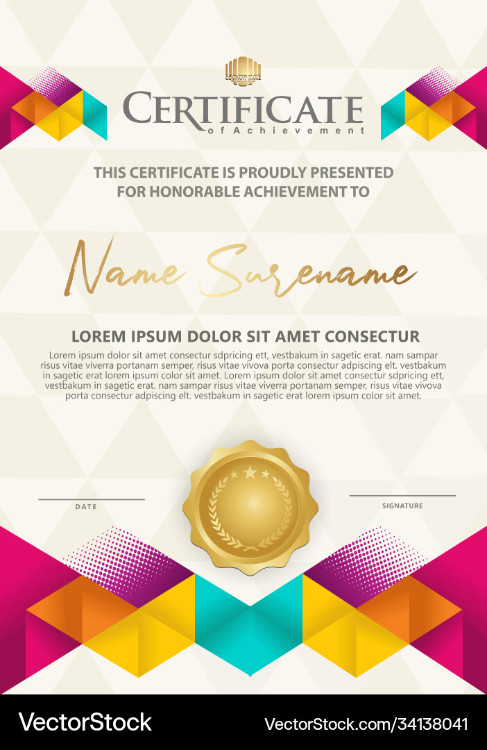 Certificate template with texture modern pattern Certificate template with texture modern pattern vector image