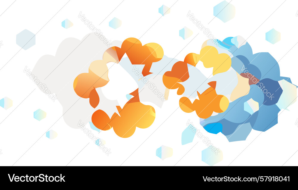 Colorful abstract particle cloud explosion effect Vector Image