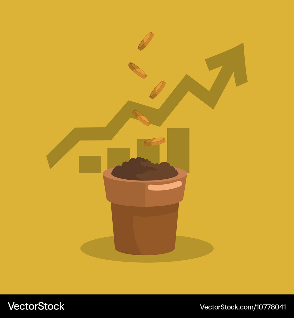 Graph chart with business related icons image Vector Image