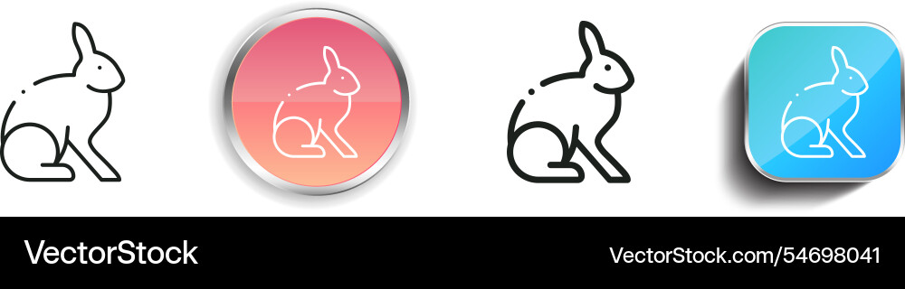 Hare-Symbol dünne lineare regelmäßige und Schaltfläche Stil Hare-Symbol dünne lineare regelmäßige und Schaltfläche Stil vektorbild