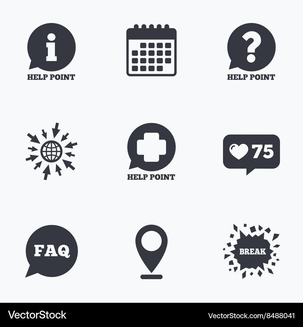 Help point icons question information symbol Vector Image