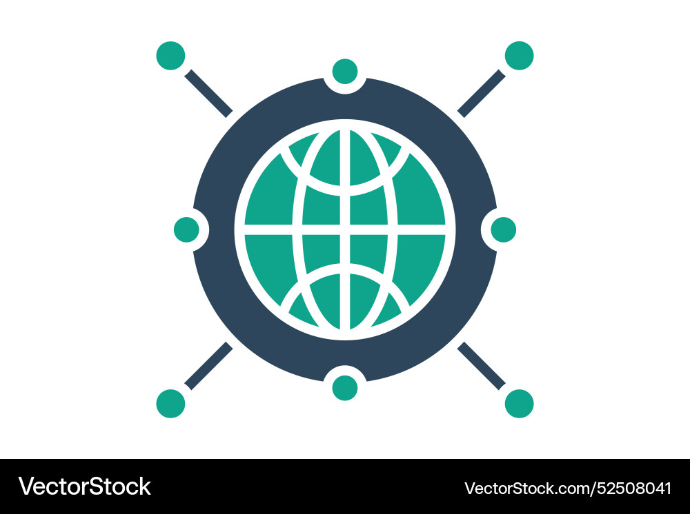 Internet icon earth with network related Internet icon earth with network related vector image