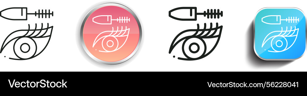 Mascara icon thin linear regular and button style vector image
