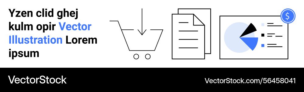 Online shopping with cart document processing Vector Image