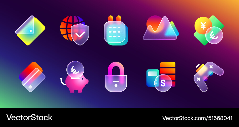 Realistic matte glass morphism transparent ui Vector Image