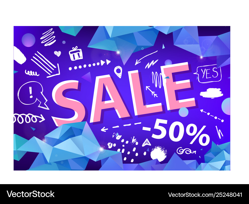 Sale banner poster with hand drawn doodle Sale banner poster with hand drawn doodle vector image