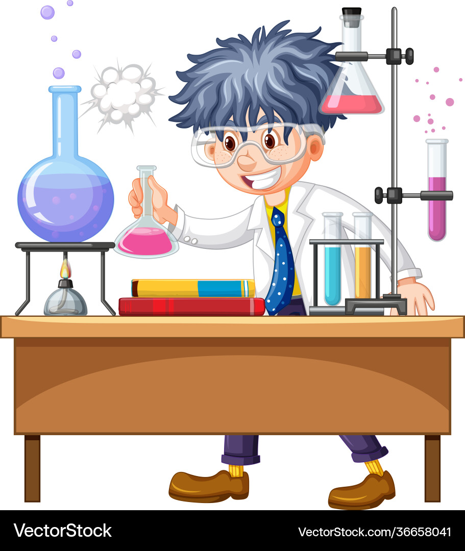 Scientist Experimenting in Lab Vector Image