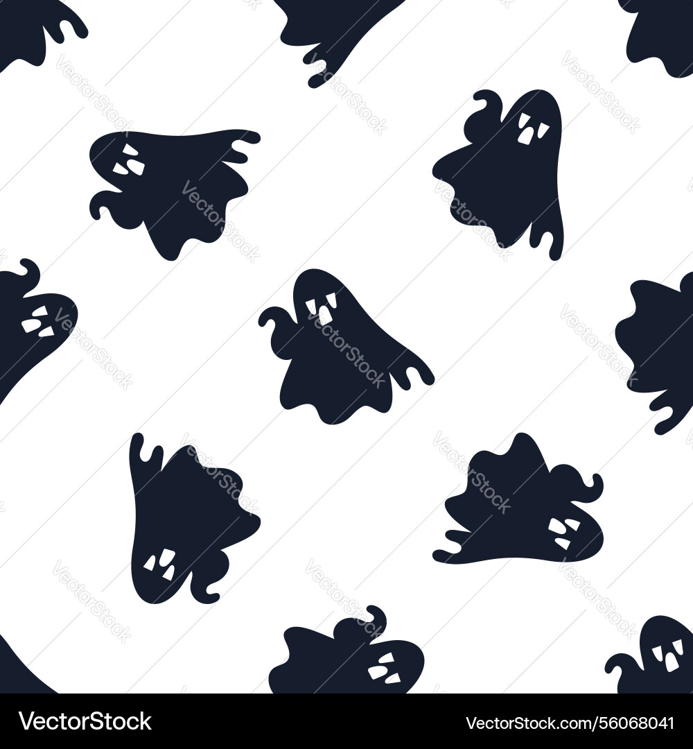Seamless pattern with screaming ghosts floating Seamless pattern with screaming ghosts floating vector image