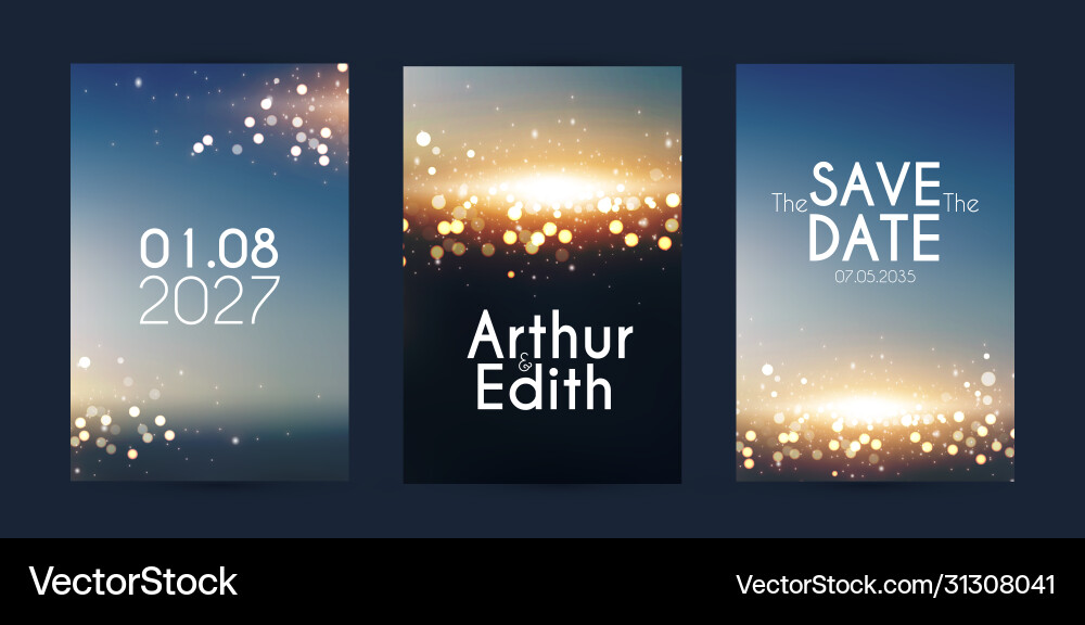Soft bokeh with light flyer design template set Soft bokeh with light flyer design template set vector image