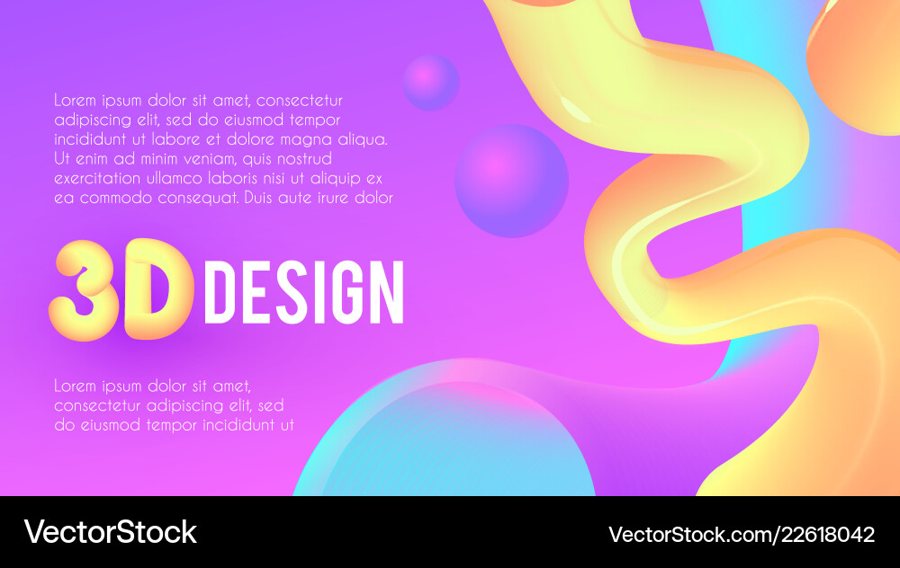 3d gradient design colorful abstract composition 3d gradient design colorful abstract composition vector image