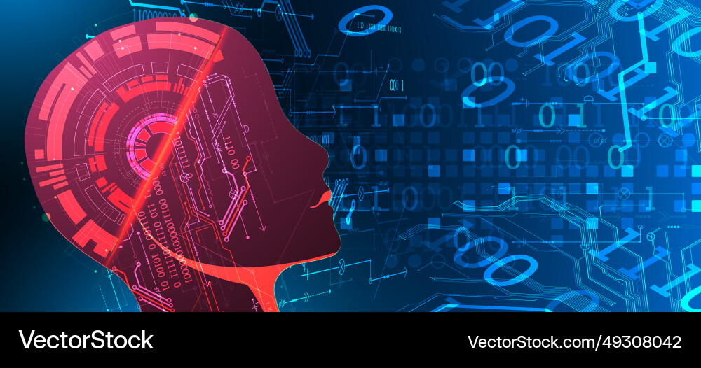 Artificial intelligence technical background Vector Image
