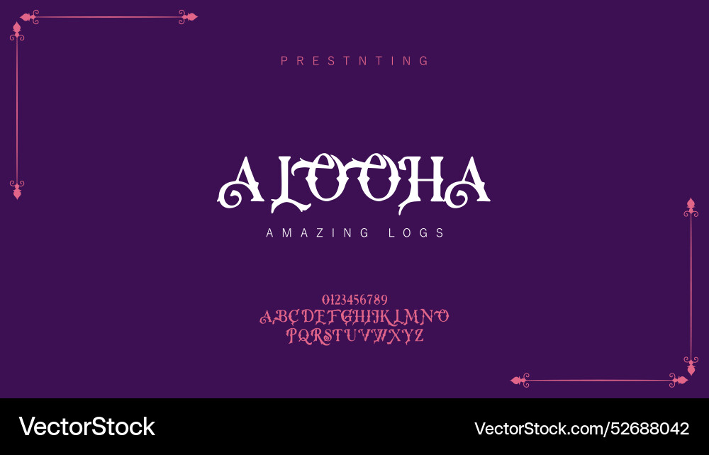 Classic number and font style typography Vector Image