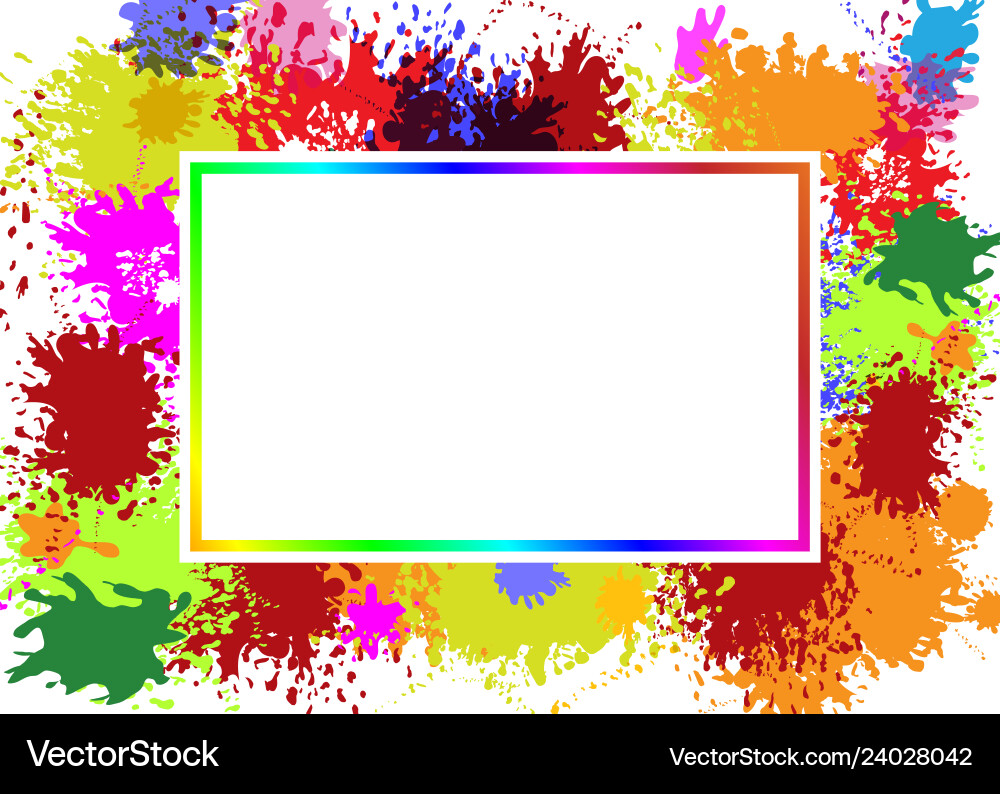 Colorful Splash Frame vector image