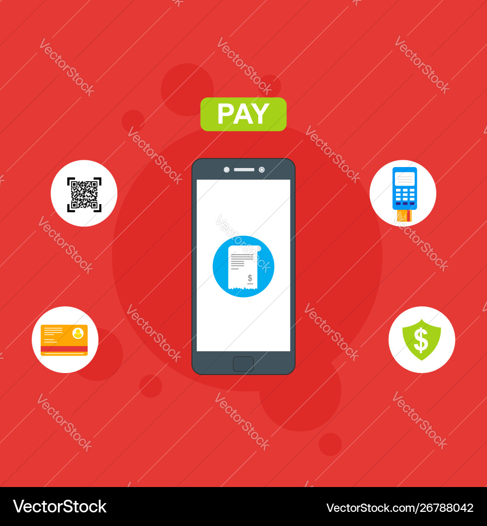 Concept online and mobile payments for web page Vector Image