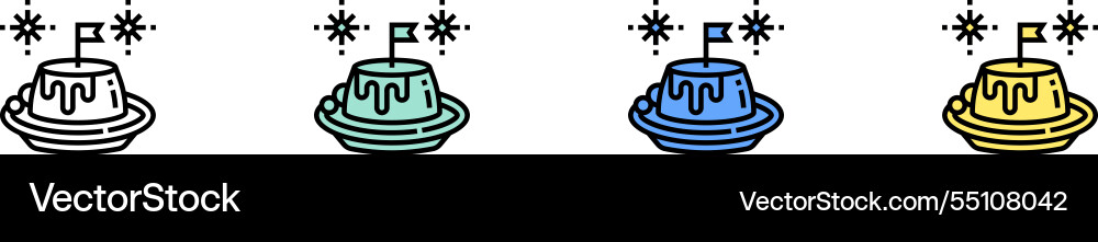 Dessert icon outline green blue and yellow style Dessert icon outline green blue and yellow style vector image