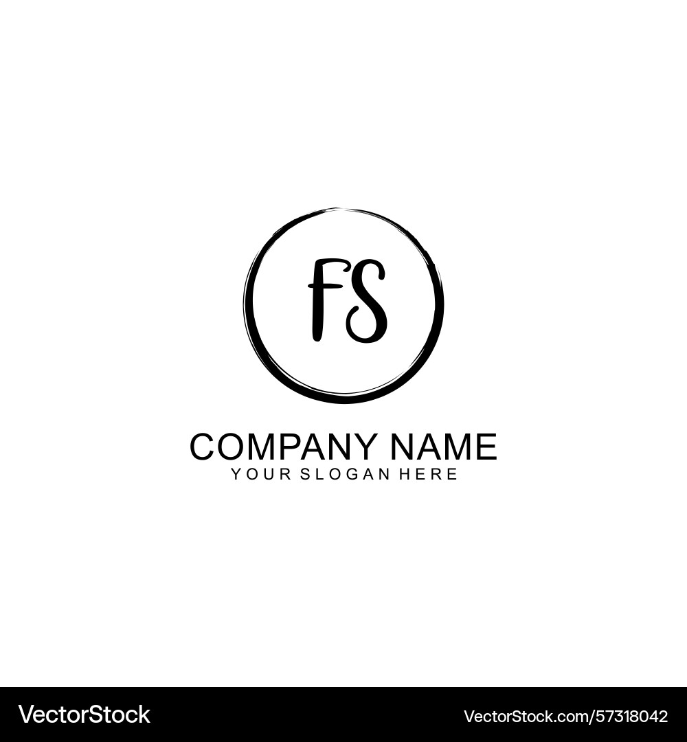Handwritten fs initial logo with circle Vector Image
